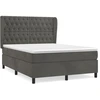 Image de vidaXL Lit boxspring avec matelas gris foncé 140x200 cm velours
