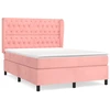 Image de vidaXL Lit boxspring avec matelas rose 140x200 cm velours