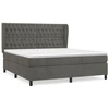 Image de vidaXL Lit boxspring avec matelas gris foncé 180x200 cm velours
