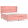 Image de vidaXL Lit boxspring avec matelas rose 180x200 cm velours