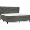 Image de vidaXL Lit boxspring avec matelas gris foncé 200x200 cm velours