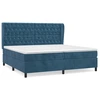 Image de vidaXL Lit boxspring avec matelas bleu foncé 200x200 cm velours