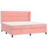 Image de vidaXL Lit boxspring avec matelas rose 200x200 cm velours