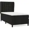 Image de vidaXL Lit boxspring avec matelas noir 90x190 cm velours