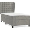 Image de vidaXL Lit boxspring avec matelas gris clair 90x200 cm velours