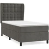 Image de vidaXL Lit boxspring avec matelas gris foncé 90x200 cm velours