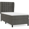 Image de vidaXL Lit boxspring avec matelas gris foncé 100x200 cm velours