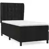 Image de vidaXL Lit boxspring avec matelas noir 100x200 cm velours