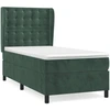 Image de vidaXL Lit boxspring avec matelas vert foncé 100x200 cm velours
