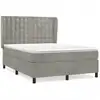 Image de vidaXL Lit boxspring avec matelas gris clair 140x190 cm velours