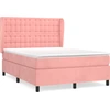 Image de vidaXL Lit boxspring avec matelas rose 140x190 cm velours