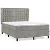 Image de vidaXL Lit boxspring avec matelas gris clair 140x200 cm velours