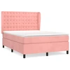 Image de vidaXL Lit boxspring avec matelas rose 140x200 cm velours