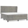 Image de vidaXL Lit boxspring avec matelas gris clair 180x200 cm velours