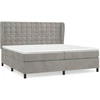 Image de vidaXL Lit boxspring avec matelas gris clair 200x200 cm velours