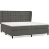 Image de vidaXL Lit boxspring avec matelas gris foncé 200x200 cm velours