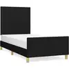 Image de vidaXL Cadre de lit sans matelas noir 80x200 cm Tissu