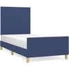 Image de vidaXL Cadre de lit sans matelas bleu 80x200 cm Tissu
