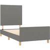 Image de vidaXL Cadre de lit sans matelas gris foncé 90x190 cm Tissu