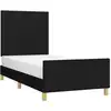 Image de vidaXL Cadre de lit sans matelas noir 90x190 cm Tissu