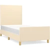 Image de vidaXL Cadre de lit sans matelas Crème 90x190 cm Tissu