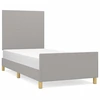 Image de vidaXL Cadre de lit sans matelas gris clair 90x200 cm Tissu