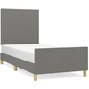 Image de vidaXL Cadre de lit sans matelas gris foncé 90x200 cm Tissu