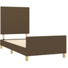 Image de vidaXL Cadre de lit sans matelas brun foncé 90x200 cm Tissu