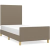 Image de vidaXL Cadre de lit sans matelas Taupe 100x200 cm Tissu