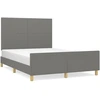 Image de vidaXL Cadre de lit sans matelas gris foncé 140x190 cm Tissu
