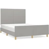 Image de vidaXL Cadre de lit sans matelas gris clair 140x200 cm Tissu