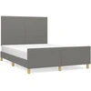 Image de vidaXL Cadre de lit sans matelas gris foncé 140x200 cm Tissu
