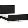 Image de vidaXL Cadre de lit sans matelas noir 140x200 cm Tissu