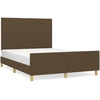 Image de vidaXL Cadre de lit sans matelas brun foncé 140x200 cm Tissu