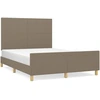 Image de vidaXL Cadre de lit sans matelas Taupe 140x200 cm Tissu