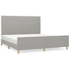 Image de vidaXL Cadre de lit sans matelas gris clair 160x200 cm Tissu