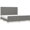 Image de vidaXL Cadre de lit sans matelas gris foncé 160x200 cm Tissu