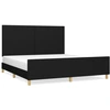 Image de vidaXL Cadre de lit sans matelas noir 160x200 cm Tissu