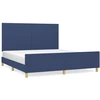Image de vidaXL Cadre de lit sans matelas bleu 160x200 cm Tissu