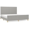 Image de vidaXL Cadre de lit sans matelas gris clair 180x200 cm Tissu