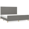 Image de vidaXL Cadre de lit sans matelas gris foncé 180x200 cm Tissu
