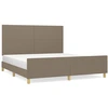 Image de vidaXL Cadre de lit sans matelas Taupe 180x200 cm Tissu