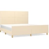 Image de vidaXL Cadre de lit sans matelas Crème 180x200 cm Tissu