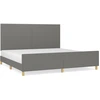 Image de vidaXL Cadre de lit sans matelas gris foncé 200x200 cm Tissu