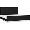 Image de vidaXL Cadre de lit sans matelas noir 200x200 cm Tissu