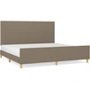 Image de vidaXL Cadre de lit sans matelas Taupe 200x200 cm Tissu