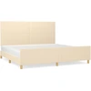 Image de vidaXL Cadre de lit sans matelas Crème 200x200 cm Tissu