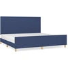 Image de vidaXL Cadre de lit sans matelas bleu 200x200 cm Tissu