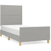 Image de vidaXL Cadre de lit sans matelas gris clair 90x190 cm Tissu
