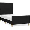 Image de vidaXL Cadre de lit sans matelas noir 90x190 cm Tissu